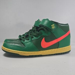 Nike Mens SB Dunk Mid Top Watermelon Green Sneakers 10.5